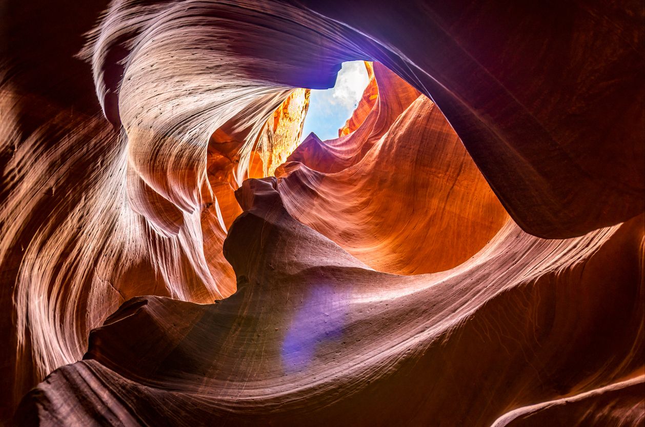 Beautiful view of amazing sandstone formations in famous Upper Antelope Canyon near the historic town of Page at Lake Powell, American Southwest, Arizona, USA inside view of amazing sandstone formations in famous Upper Antelope Canyon near the historic town of Page at Lake Powell, American Southwest, Arizona, USA
